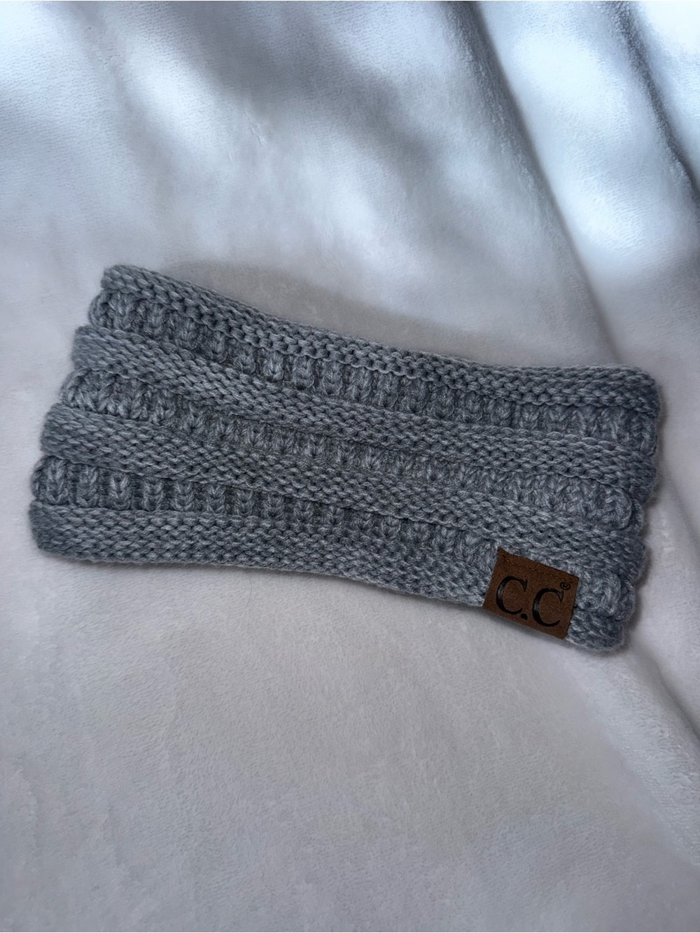 C.C Grey Knit Cable Ear Warmer Headband